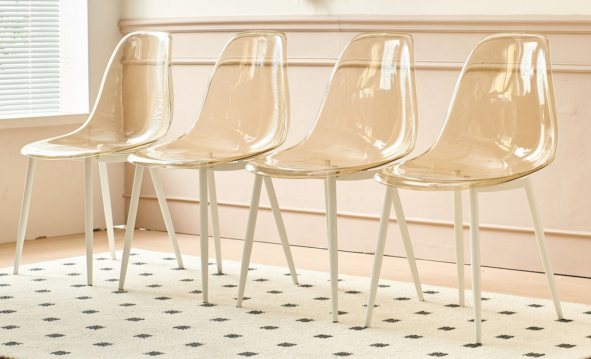 5 Pieces Dining Set, Table Metal Leg Mid-Century Dining Table For 4 - 6 People With MDF Table Top, Pedestal Dining Table, End Table Leisure Coffee Table - Brown White by Couch.com