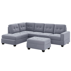 Modern Sectional Sofa With Reversible Chaise, L Shaped Couch Set With Storage Ottoman And Two Cup Holders For Living Room by Couch.com