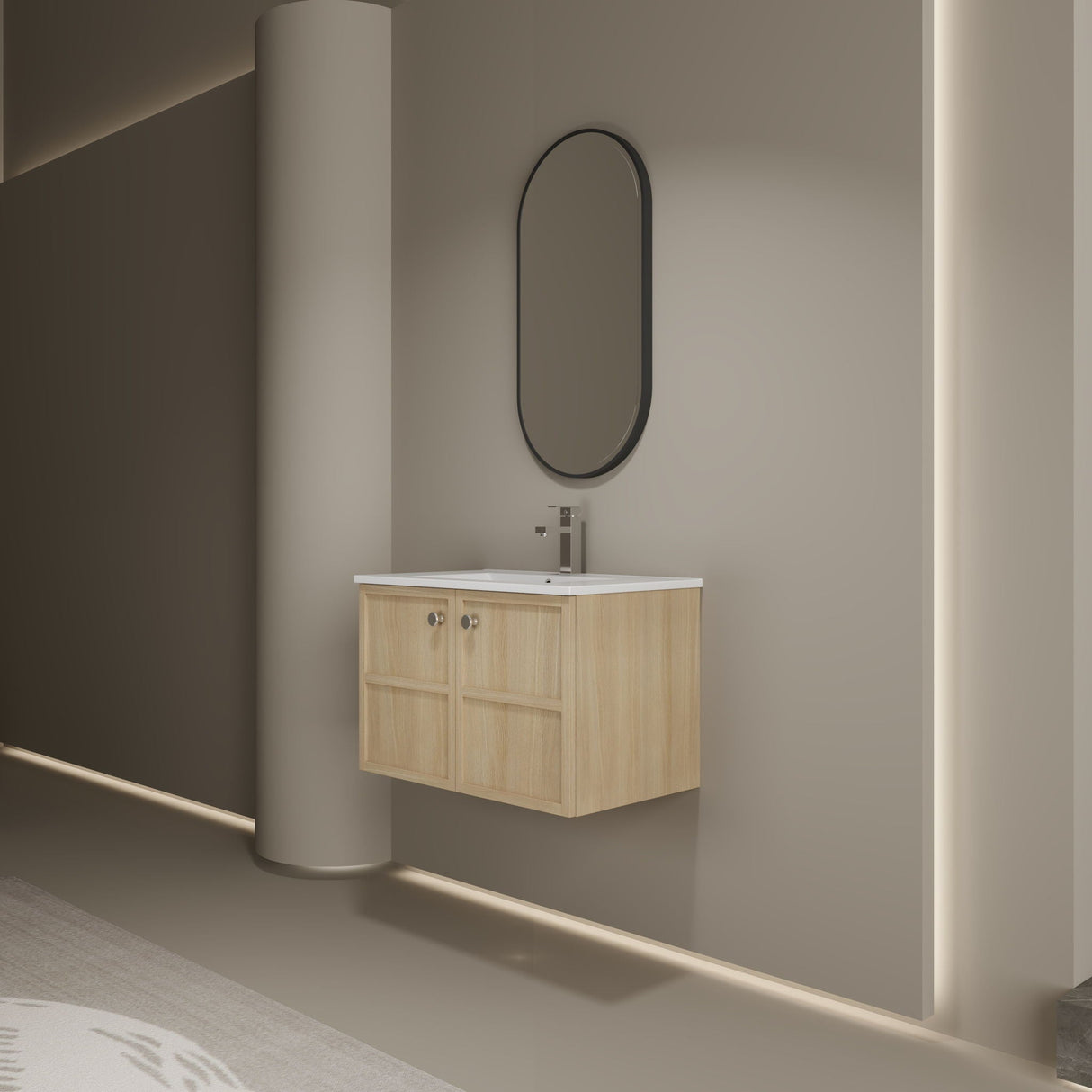 Wall Mounted Bathroom Vanity With Ceramic Sink And 2 Soft Closing Doors by Couch.com