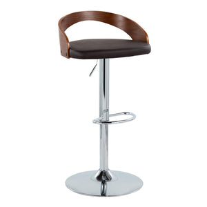 Grotto - Mid Century Modern Adjustable Height Barstool, Swivel With Oval Footrest (Set of 2) by Couch.com