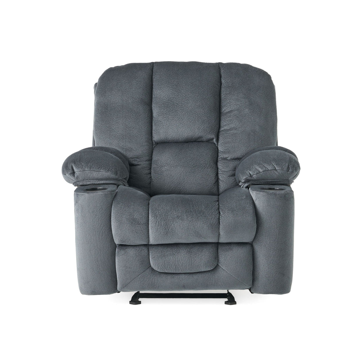 Luxurious Manual Recliner Chair with Skin-Friendly Fabric and Dual Cup Holders