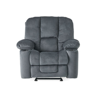 Luxurious Manual Recliner Chair with Skin-Friendly Fabric and Dual Cup Holders
