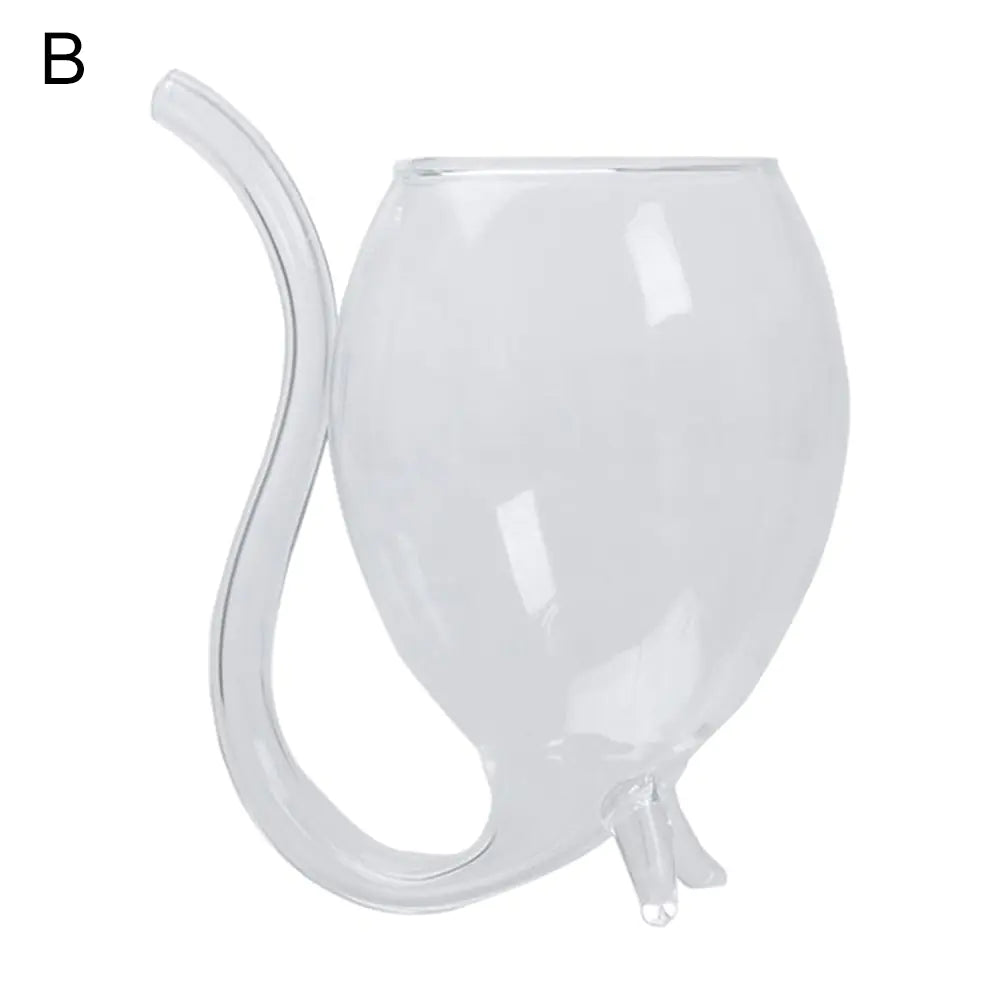 Creative Transparent Glass Vampire Wine Cup with Straw