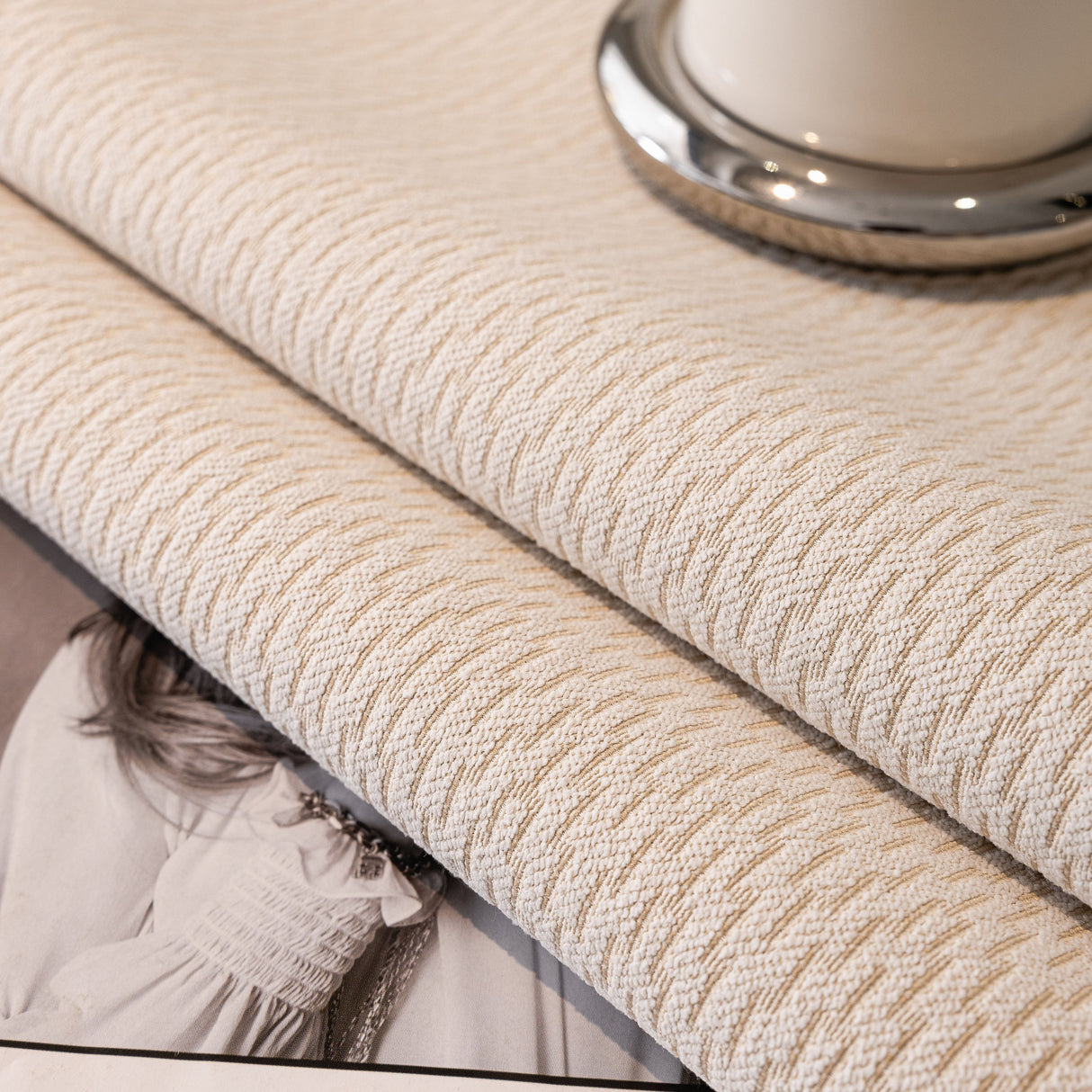 Non-Slip Couch Cover with Gold Trim, Sofa Slipcover for Sectional & Loveseat