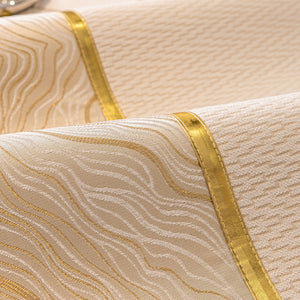 Non-Slip Couch Cover with Gold Trim, Sofa Slipcover for Sectional & Loveseat