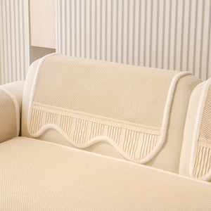 Dog Washable Sofa Protector Cover, Non-Slip Couch Slipcover with Soft Furry Trim