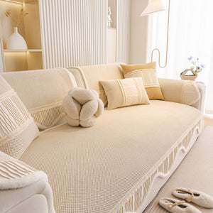 Dog Washable Sofa Protector Cover, Non-Slip Couch Slipcover with Soft Furry Trim