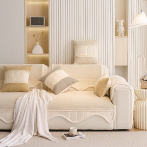 Dog Washable Sofa Protector Cover, Non-Slip Couch Slipcover with Soft Furry Trim