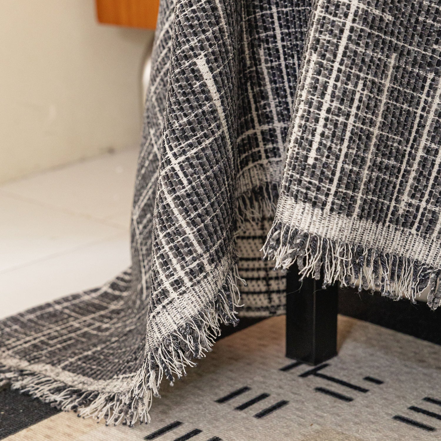 Boho Woven Sofa Throw Cover, Modern Soft Couch Protector for Pets & Living Room Decor