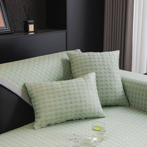 Houndstooth Ice Silk Breathable Sofa Cover, Modern Non-Slip Summer Couch Protector