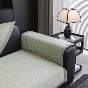 Houndstooth Ice Silk Breathable Sofa Cover, Modern Non-Slip Summer Couch Protector