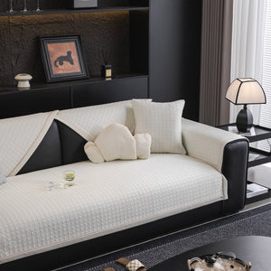 Houndstooth Ice Silk Breathable Sofa Cover, Modern Non-Slip Summer Couch Protector