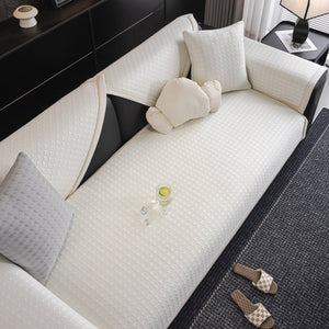 Houndstooth Ice Silk Breathable Sofa Cover, Modern Non-Slip Summer Couch Protector