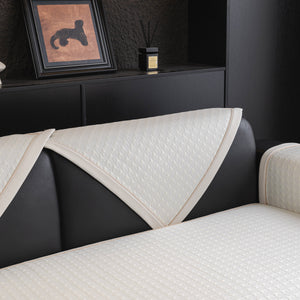 Houndstooth Ice Silk Breathable Sofa Cover, Modern Non-Slip Summer Couch Protector