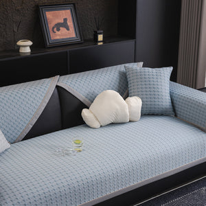 Houndstooth Ice Silk Breathable Sofa Cover, Modern Non-Slip Summer Couch Protector