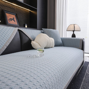 Houndstooth Ice Silk Breathable Sofa Cover, Modern Non-Slip Summer Couch Protector