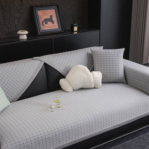 Houndstooth Ice Silk Breathable Sofa Cover, Modern Non-Slip Summer Couch Protector