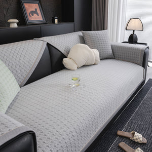 Houndstooth Ice Silk Breathable Sofa Cover, Modern Non-Slip Summer Couch Protector