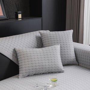 Houndstooth Ice Silk Breathable Sofa Cover, Modern Non-Slip Summer Couch Protector