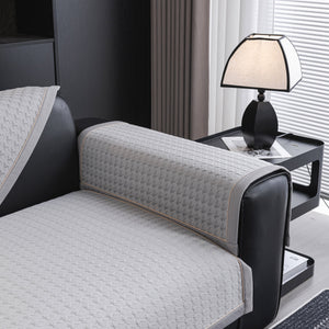 Houndstooth Ice Silk Breathable Sofa Cover, Modern Non-Slip Summer Couch Protector