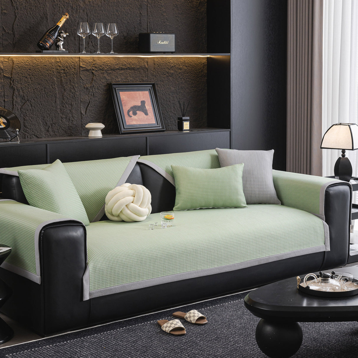 Non-Slip Cooling Breathable Couch Protector Towel, Lightweight Slipcover for Sofas