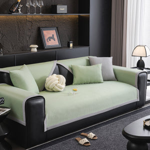 Non-Slip Cooling Breathable Couch Protector Towel, Lightweight Slipcover for Sofas