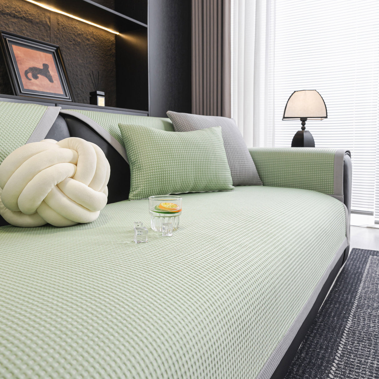 Non-Slip Cooling Breathable Couch Protector Towel, Lightweight Slipcover for Sofas