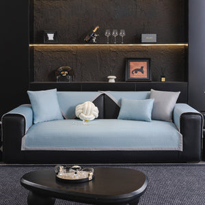 Non-Slip Cooling Breathable Couch Protector Towel, Lightweight Slipcover for Sofas