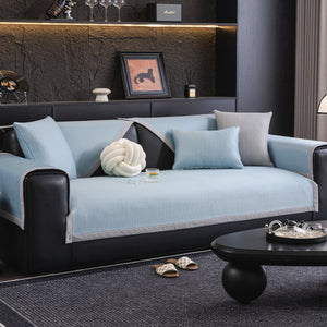 Non-Slip Cooling Breathable Couch Protector Towel, Lightweight Slipcover for Sofas