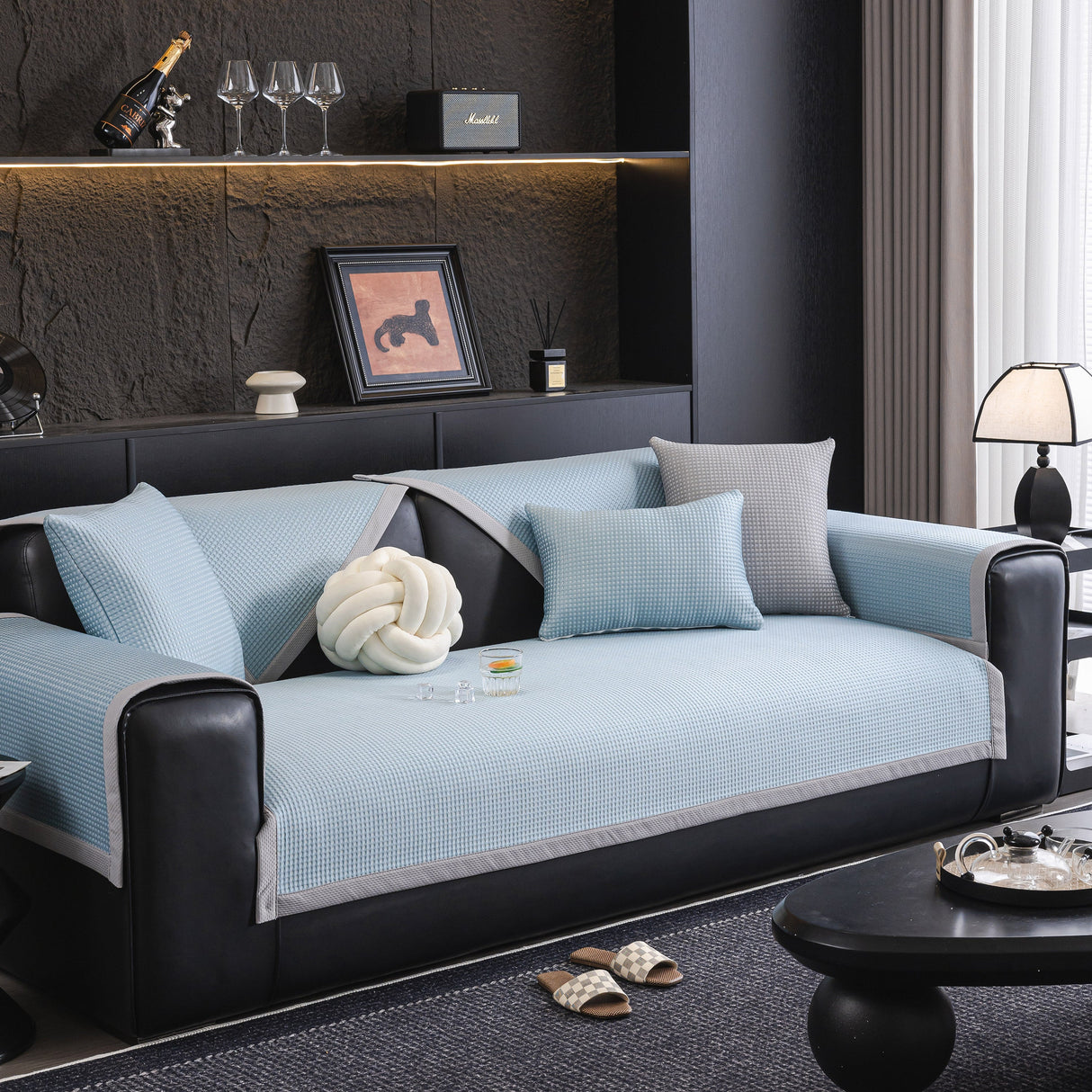 Non-Slip Cooling Breathable Couch Protector Towel, Lightweight Slipcover for Sofas