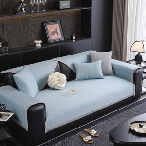 Non-Slip Cooling Breathable Couch Protector Towel, Lightweight Slipcover for Sofas