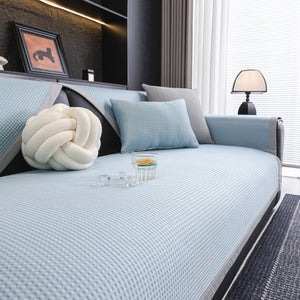 Non-Slip Cooling Breathable Couch Protector Towel, Lightweight Slipcover for Sofas