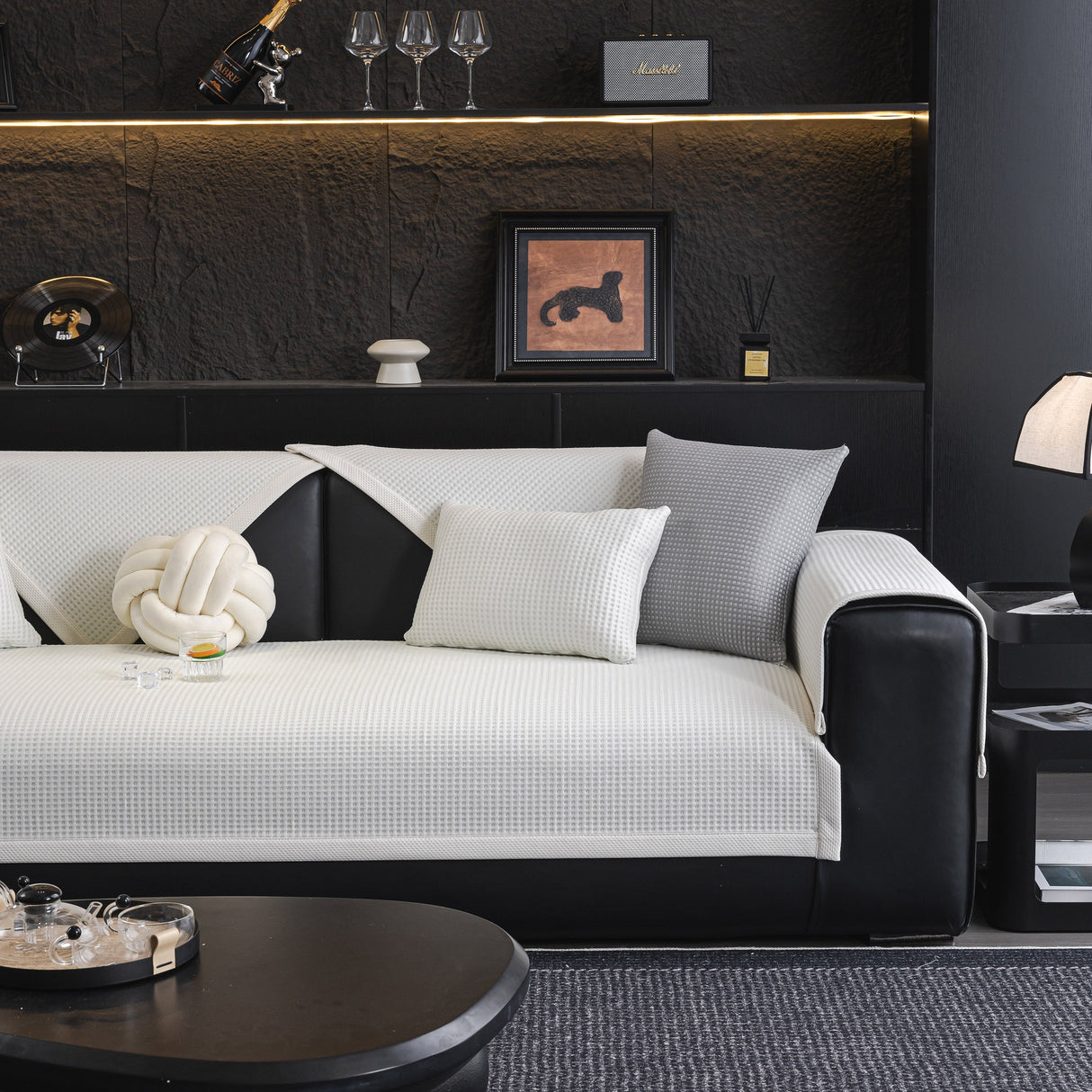 Non-Slip Cooling Breathable Couch Protector Towel, Lightweight Slipcover for Sofas