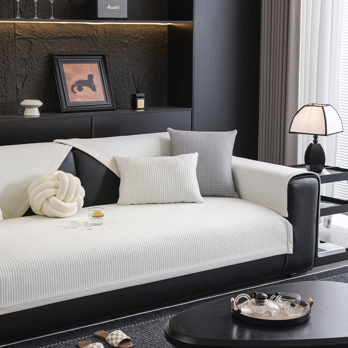 Non-Slip Cooling Breathable Couch Protector Towel, Lightweight Slipcover for Sofas