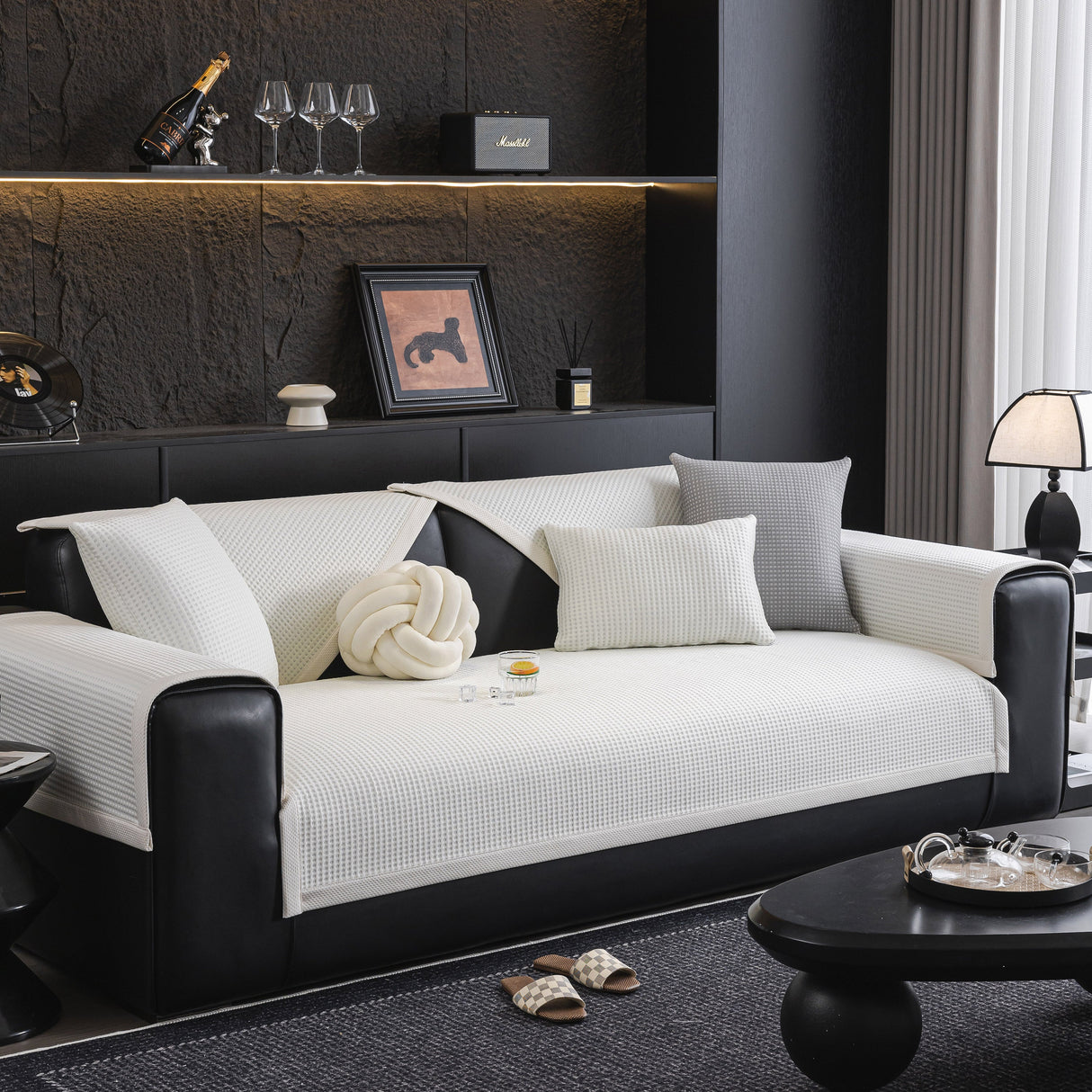 Non-Slip Cooling Breathable Couch Protector Towel, Lightweight Slipcover for Sofas