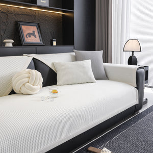 Non-Slip Cooling Breathable Couch Protector Towel, Lightweight Slipcover for Sofas