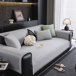 Non-Slip Cooling Breathable Couch Protector Towel, Lightweight Slipcover for Sofas