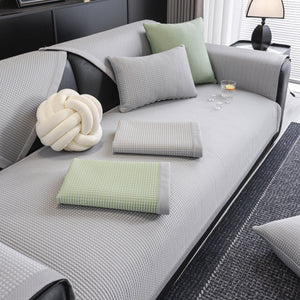 Non-Slip Cooling Breathable Couch Protector Towel, Lightweight Slipcover for Sofas