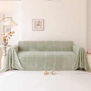 Modern 3D Water Ripple Sofa Cover, Non-Shedding Cream Style Furniture Protector Throw