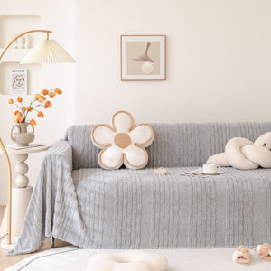 Modern 3D Water Ripple Sofa Cover, Non-Shedding Cream Style Furniture Protector Throw