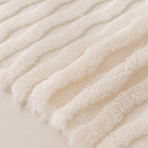 Modern 3D Water Ripple Sofa Cover, Non-Shedding Cream Style Furniture Protector Throw