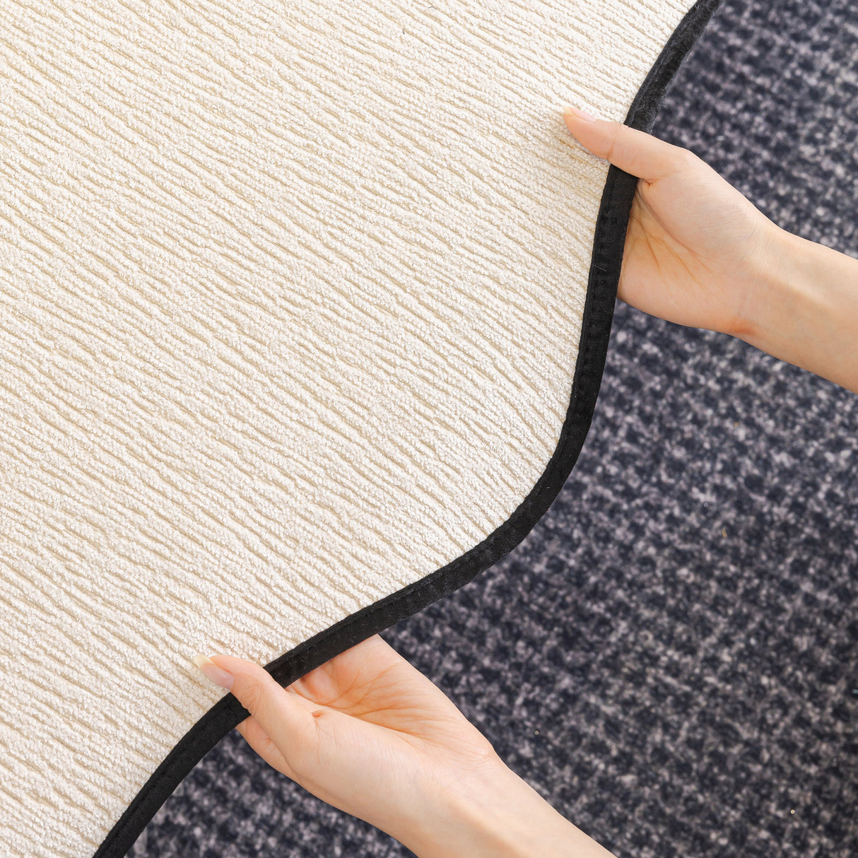 Chenille Couch Cover with Scalloped Edge, Non-Slip Modular Slipcover Sectional