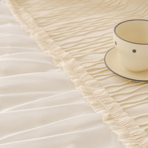 Soft Warm Flannel Couch Cover Throw Blanket with French Flounce, Beautiful Furniture Throws for Sofas