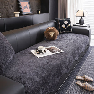 Chenille Couch Cover with Scalloped Edge, Non-Slip Modular Slipcover Sectional