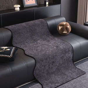 Chenille Couch Cover with Scalloped Edge, Non-Slip Modular Slipcover Sectional