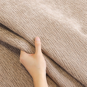 Chenille Couch Cover with Scalloped Edge, Non-Slip Modular Slipcover Sectional