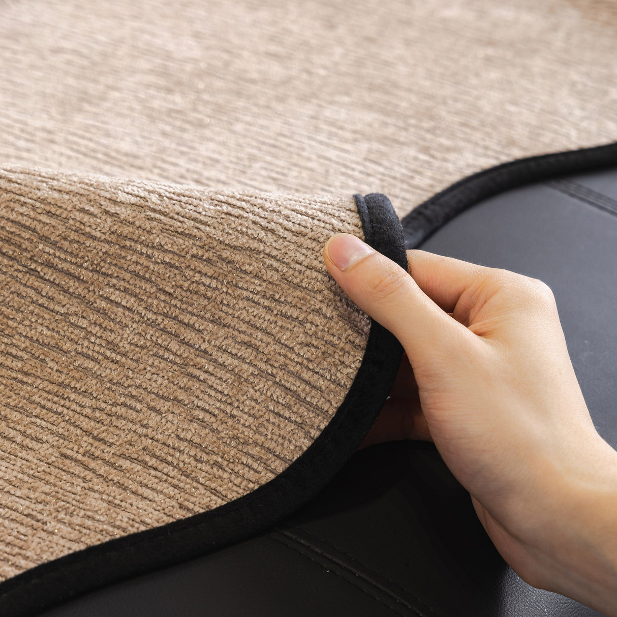 Chenille Couch Cover with Scalloped Edge, Non-Slip Modular Slipcover Sectional