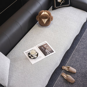 Chenille Couch Cover with Scalloped Edge, Non-Slip Modular Slipcover Sectional