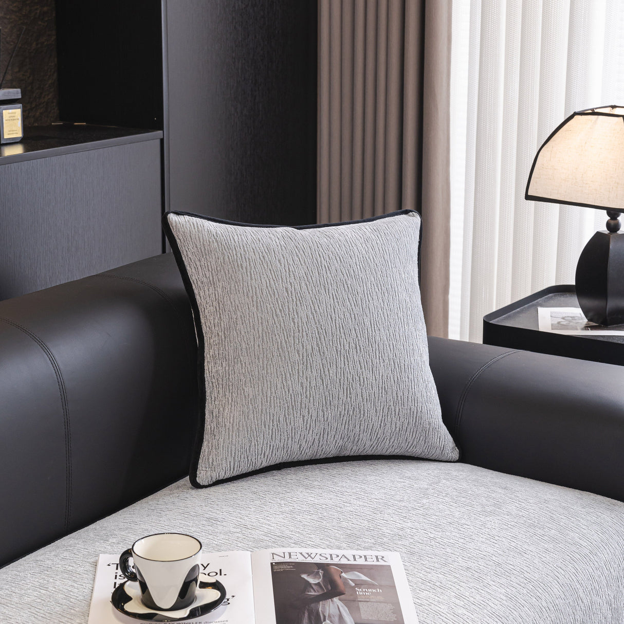 Chenille Couch Cover with Scalloped Edge, Non-Slip Modular Slipcover Sectional