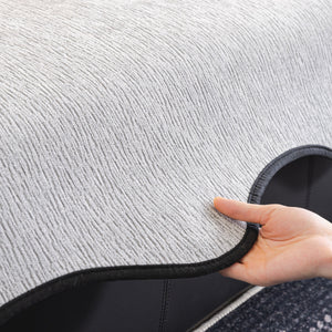 Chenille Couch Cover with Scalloped Edge, Non-Slip Modular Slipcover Sectional